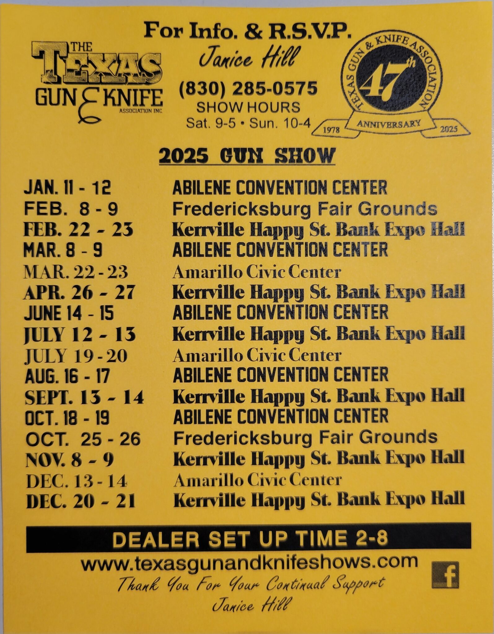 Amarillo Gun & Knife Show Flyer