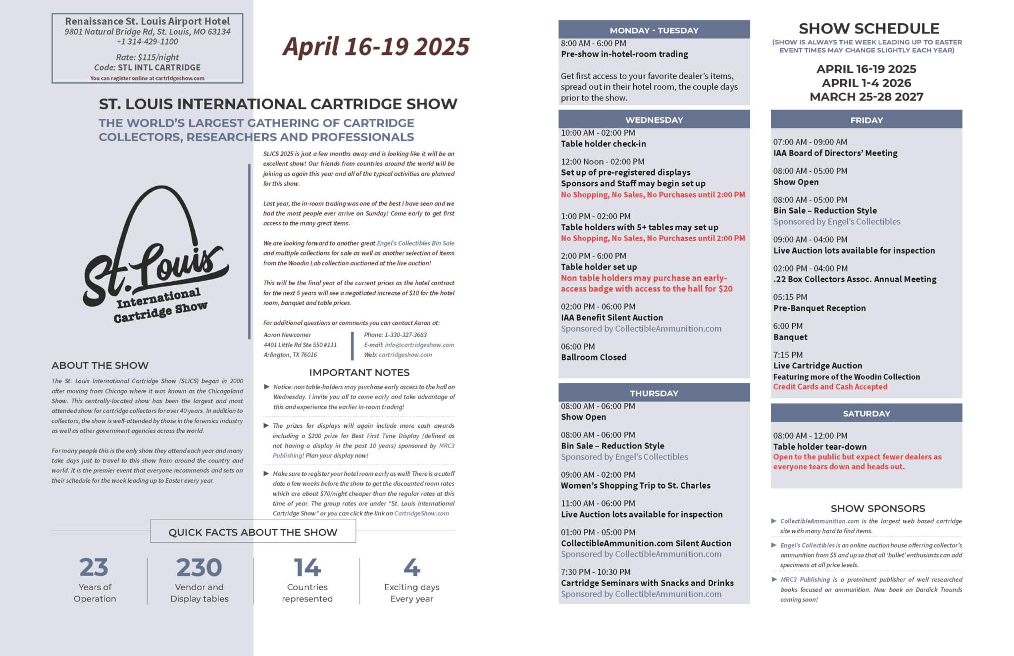 St. Louis International Cartridge Show Flyer
