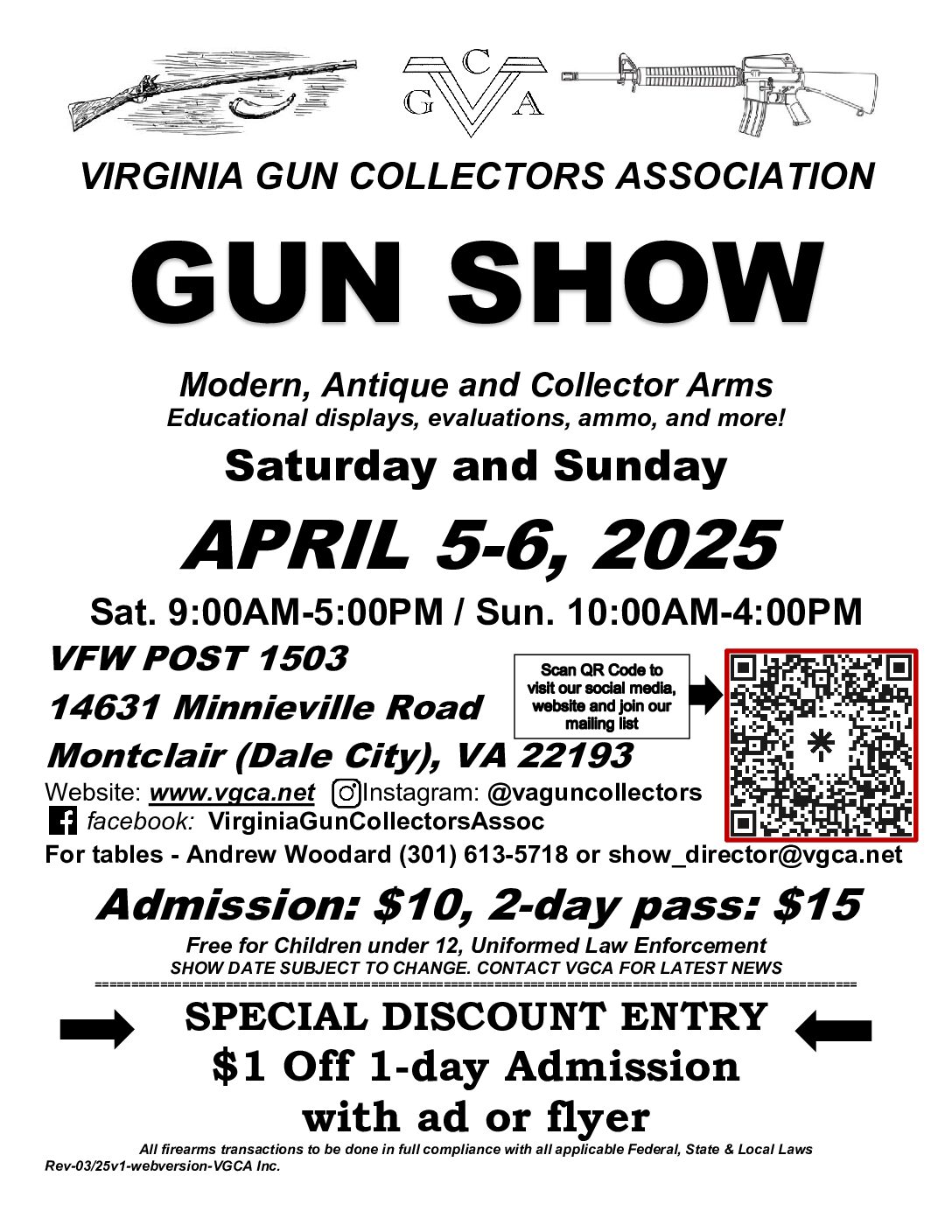 Virginia Gun Collectors Association Gun Show Flyer