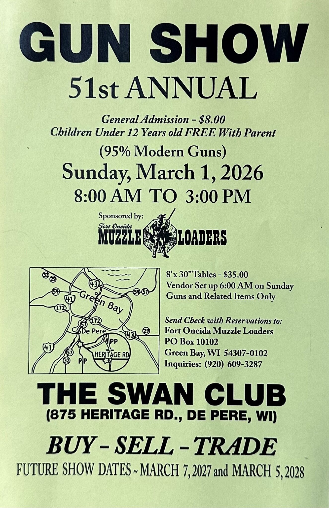 Fort Oneida Muzzle Loaders Annual Gun Show Flyer