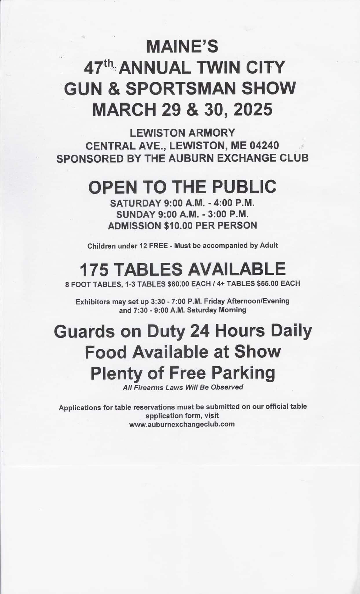 47th Annual Twin City Gun & Sportsman Show Flyer